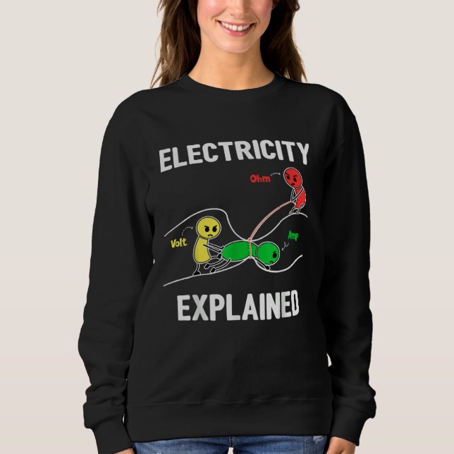 Sweatshirt Électricité Expliquée Ohm Volt Ampère Électricien (Devant)