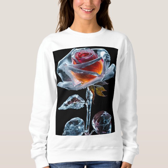 Sweatshirt "Élégance florale chic : T-shirt design Rose femme (Devant)