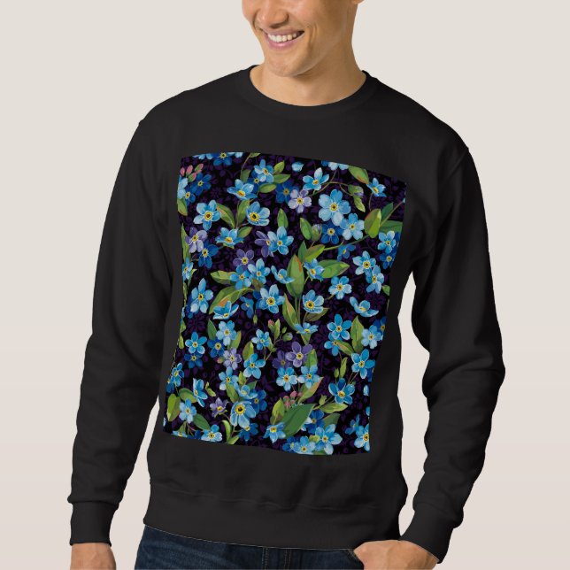 Sweatshirt Elégance Oublier-Me-Pas Motif Floral (Devant)