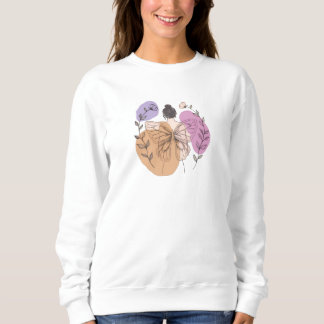 Sweatshirt Elegant Butterfly Fairy Woman Line Art T-Shirt