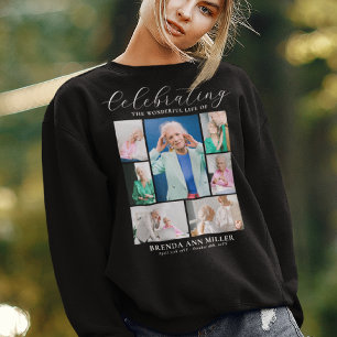 Sweatshirt Élégant Collage de photos Hommage funéraire commém
