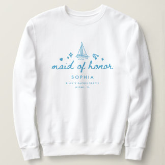 Sweatshirt Elegant Maid of Honor Script Bachelorette Wedding