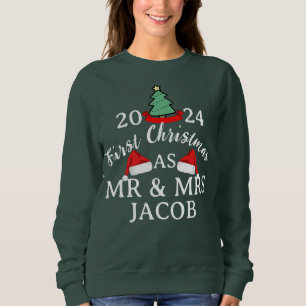 Sweatshirt Élégant Notre premier Noël en tant que M. et Mme C