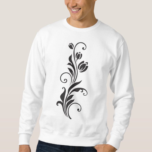 Sweatshirt Elegant Ornamental Floral Flower Art (Devant)