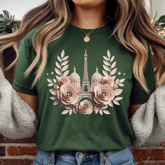 Sweatshirt Elegant Paris Paper-Cut Floral T-Shirt  (Créateur téléchargé)