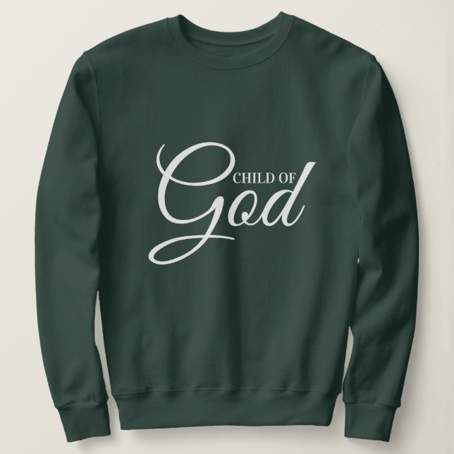 Sweatshirt Élégant proverbe classique Enfant de Dieu Script m (Design devant)