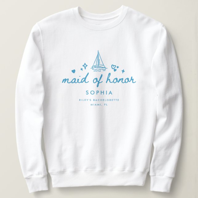 Sweatshirt Élégant Script Demoiselle d'Honneur Enterrement de (Design devant)