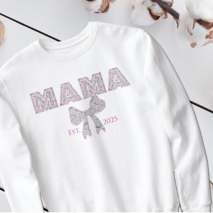Sweatshirt Elégante dentelle "MAMA" avec Bow MOM
