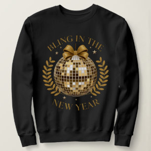 Sweatshirt Élégante fête du Nouvel An : Édition Disco Noir