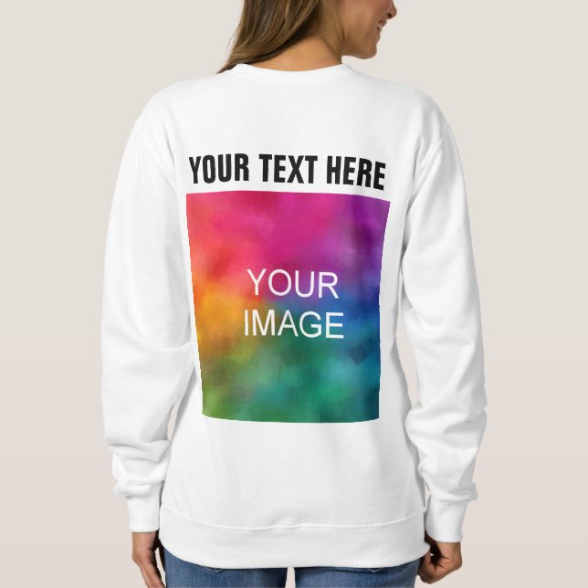 Sweatshirt Élégante moderne Modèle blanche femmes sur mesure (Dos)