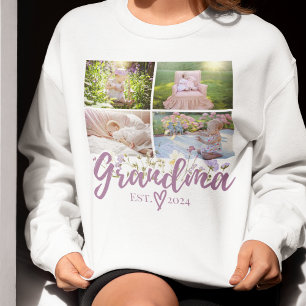 Sweatshirt Elégante photo florale personnalisée grand-mère