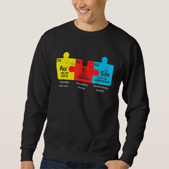 Sweatshirt Éléments autistes Tableau périodique Sensibilisati (Devant)