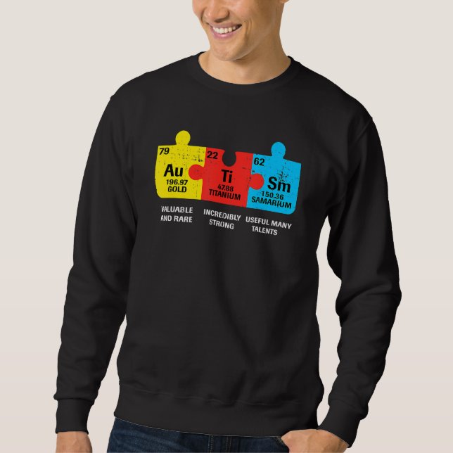 Sweatshirt Éléments autistes Tableau périodique Sensibilisati (Devant)