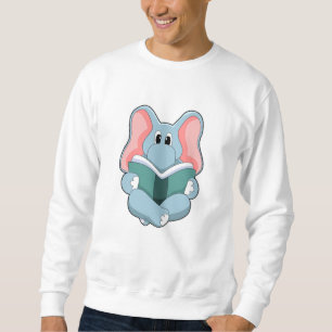 Sweatshirt Eléphant à la lecture avec livre