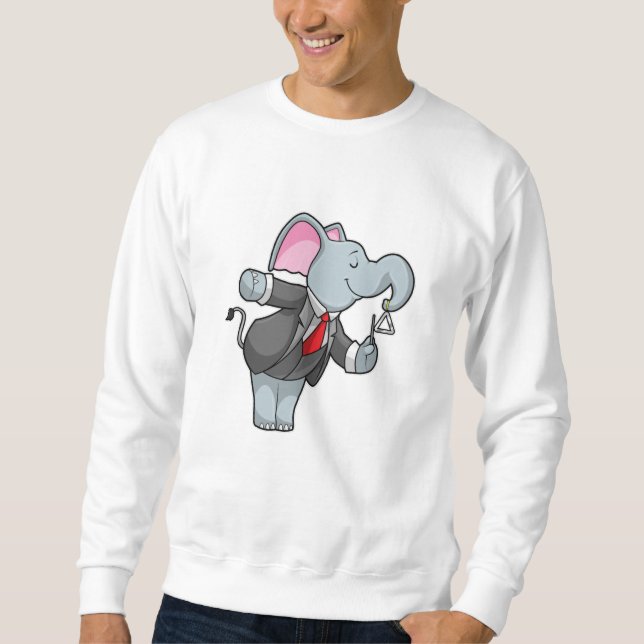 Sweatshirt Eléphant à la musique avec Triangle (Devant)