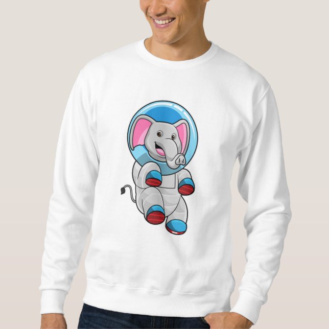 Sweatshirt Éléphant astronaute dans une sphère de verre (Devant)