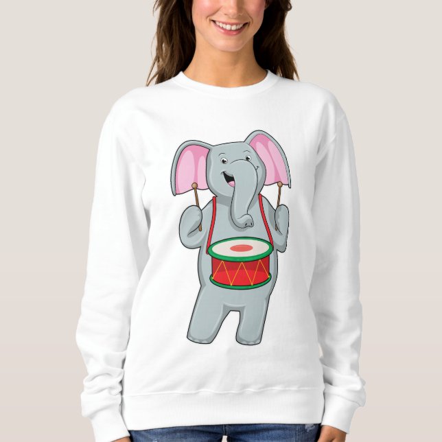 Sweatshirt Elephant at Music with Drum (Devant)