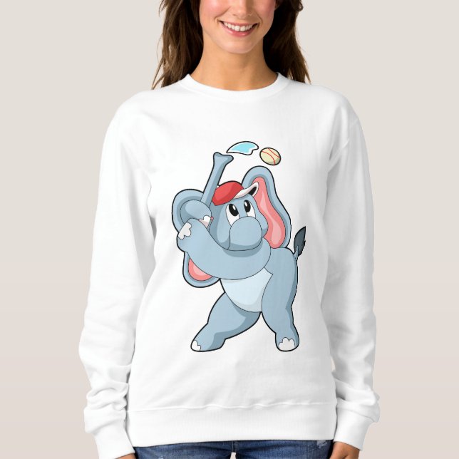 Sweatshirt Éléphant au baseball (Devant)