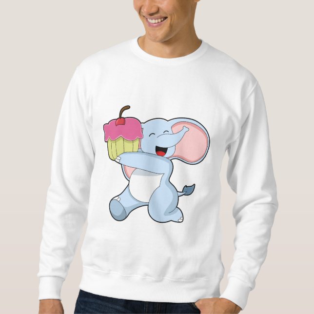 Sweatshirt Eléphant au gâteau (Devant)