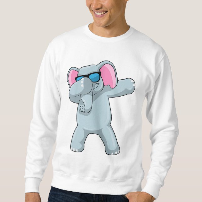 Sweatshirt Éléphant au Hip Hop Dance Dab (Devant)