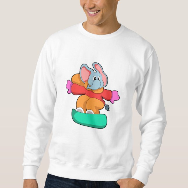 Sweatshirt Elephant au snowboard avec snowboard (Devant)