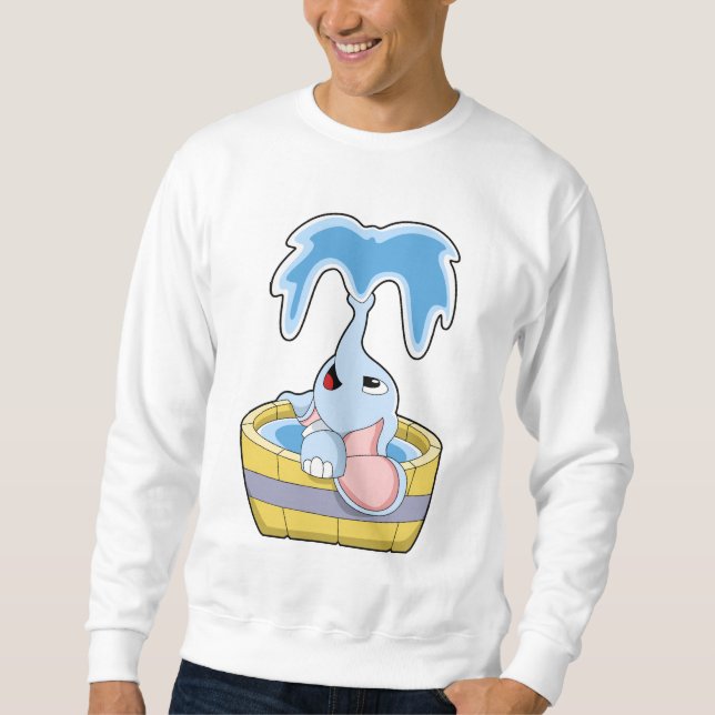 Sweatshirt Éléphant avec baignoire pleine d'eau (Devant)