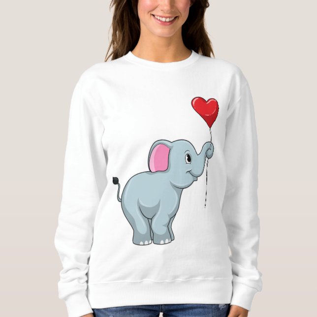 Sweatshirt Eléphant avec ballon cardiaque (Devant)