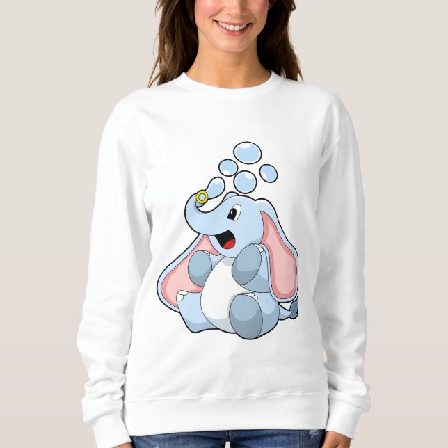 Sweatshirt Eléphant avec bulles d'eau (Devant)