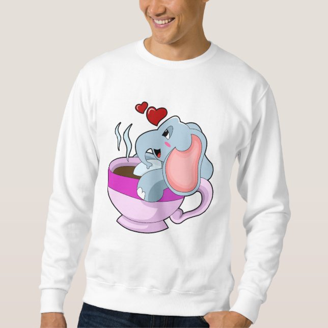 Sweatshirt Elephant avec la coupe du café (Devant)