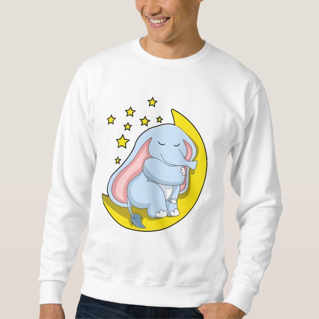Sweatshirt Eléphant avec lune et étoiles (Devant)