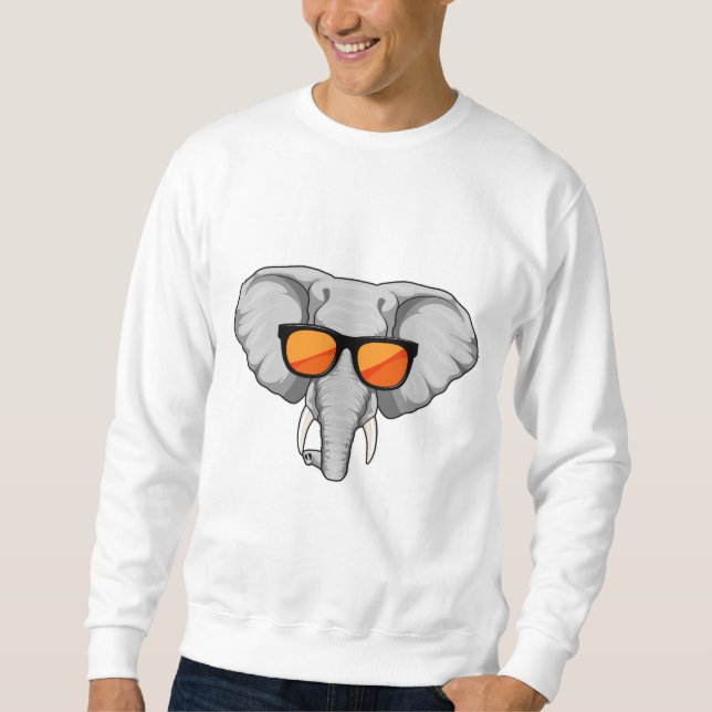 Sweatshirt Eléphant avec lunettes de soleil (Devant)