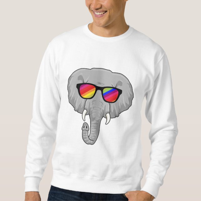 Sweatshirt Eléphant avec lunettes de soleil (Devant)