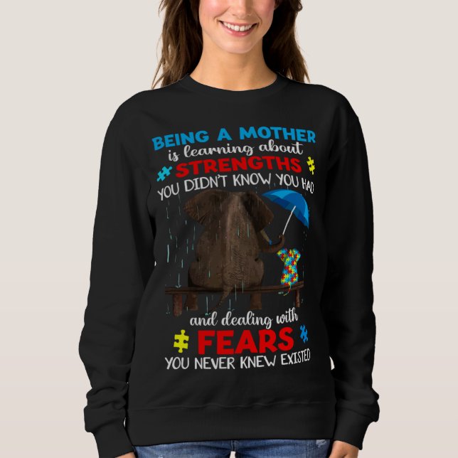 Sweatshirt Elephant Being A Mother Autism Awareness For Kid M (Devant)