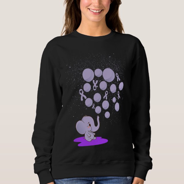 Sweatshirt Elephant Blowing Up Purple Balloons Overdose Aware (Devant)