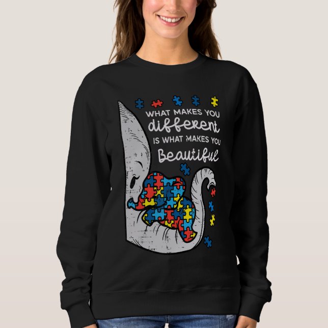 Sweatshirt Elephant Ce qui vous rend différentes Sensibilisat (Devant)