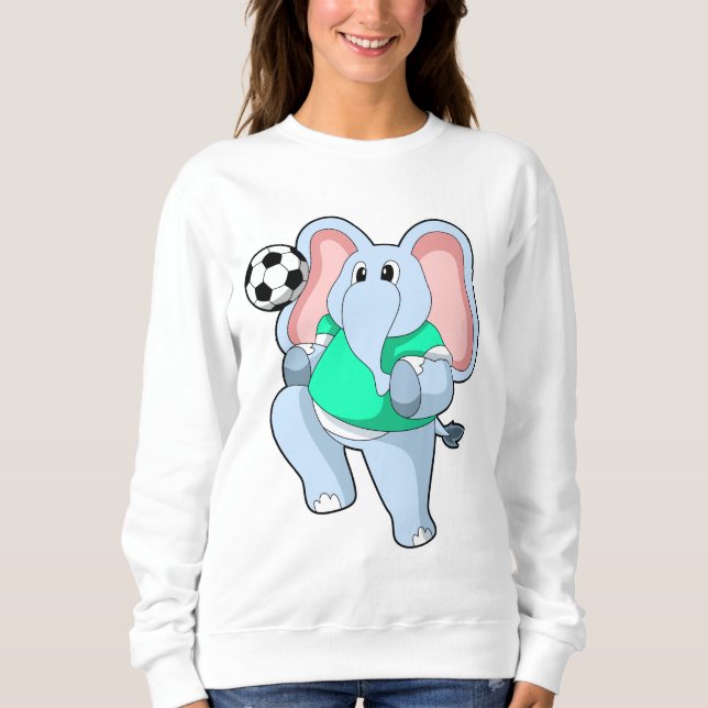 Sweatshirt Elephant comme joueur de football avec Soccer.PNG (Devant)