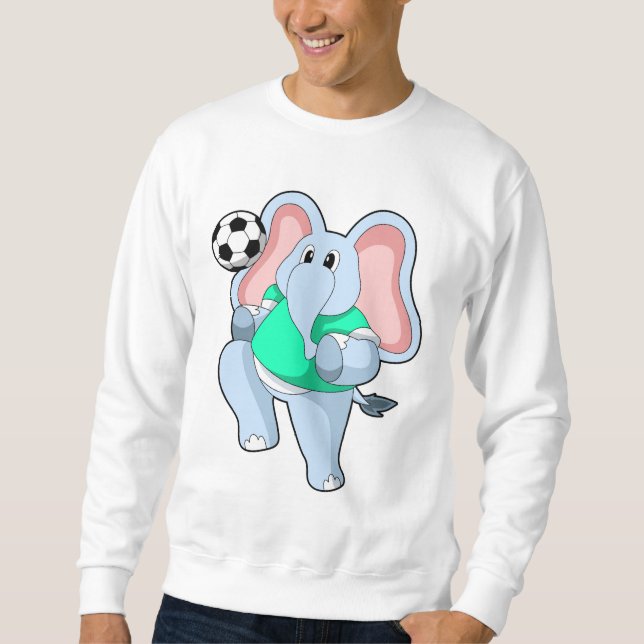 Sweatshirt Elephant comme joueur de football avec Soccer.PNG (Devant)