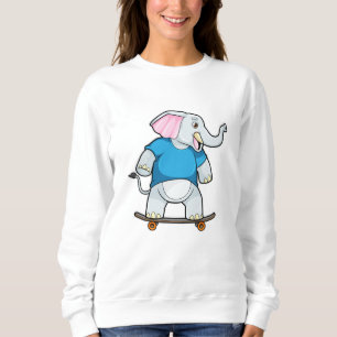 Sweatshirt Elephant comme patineur avec skateboard