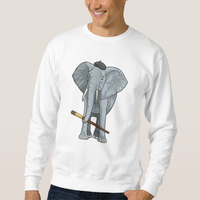Sweatshirt Eléphant comme peintre avec pinceau (Devant)
