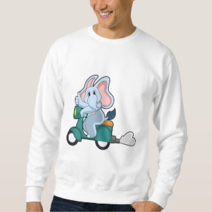 Sweatshirt Elephant comme vélo avec scooter