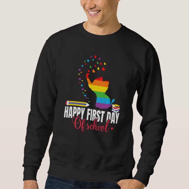 Sweatshirt Éléphant de rentrée scolaire  Joyeux premier jour  (Devant)