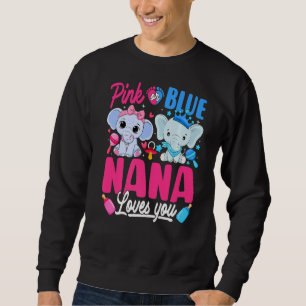 Sweatshirt Éléphant de Révélation du Sexe Nana T'aime Rose ou
