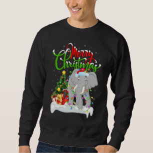 Sweatshirt Éléphant Décorations Xmas Santa Éléphant Noël