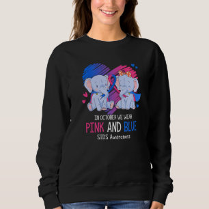 Sweatshirt Elephant En Octobre Nous Portons Des Pies Rose Et