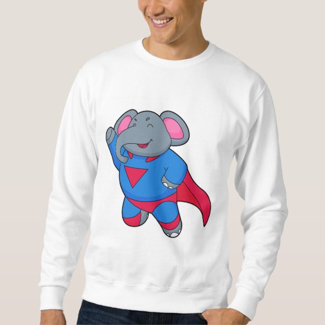 Sweatshirt Éléphant en Superhéros (Devant)