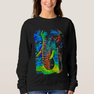 Sweatshirt Eléphant Face Pop Art