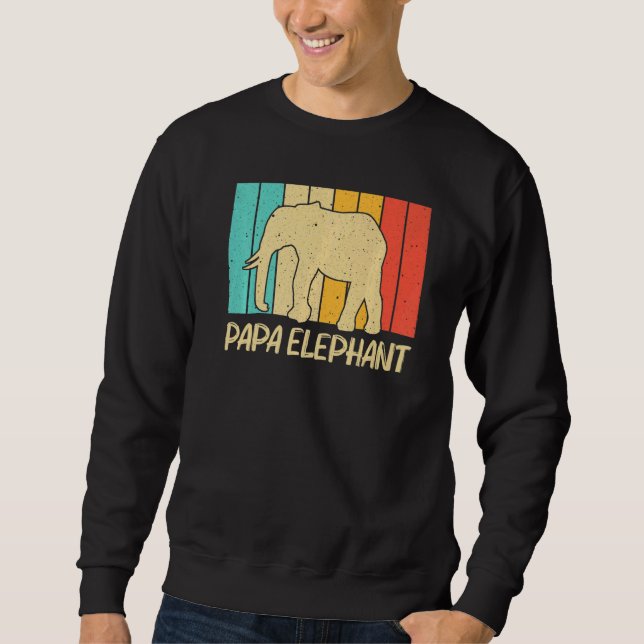 Sweatshirt Elephant For Men Dad Indian Elephant Mammoth Vinta (Devant)