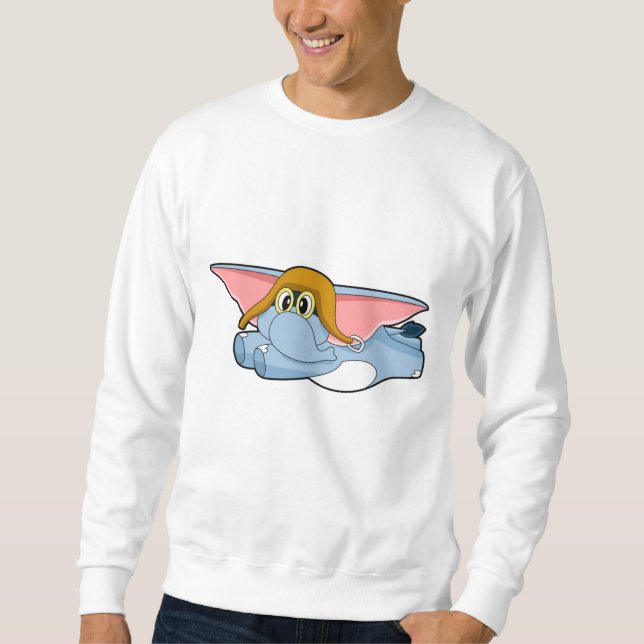 Sweatshirt Éléphant Pilote Chapeau Pilote (Devant)