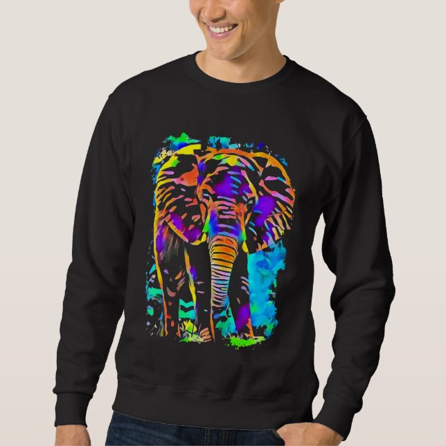 Sweatshirt Eléphant Pop Art (Devant)