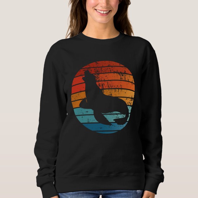 Sweatshirt Elephant Seal Sunset Retro Vintage (Devant)